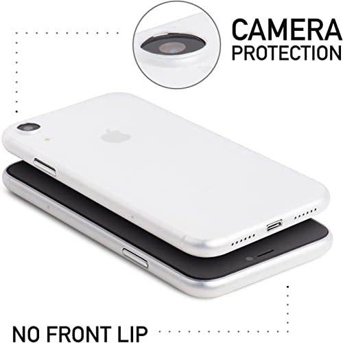 Image of ExpressB Compatible iPhone XR Case 6.1 Inch (2018) Ultra-Thin Hard Cover Slim Fit [0.35mm] Thinnest Protect Bumper for iPhone XR [ Semi-Transparent ] Lightweight - Matte Frost White