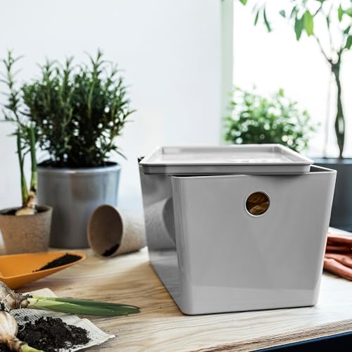 Boîte KUGGIS avec couvercle pour masquer le désordre des câbles gris clair - 3