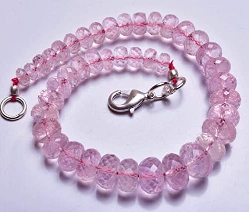 Morganite naturelle perles rondelles facettées 5-9mm pour bracelet haut de gamme de 7 pouces