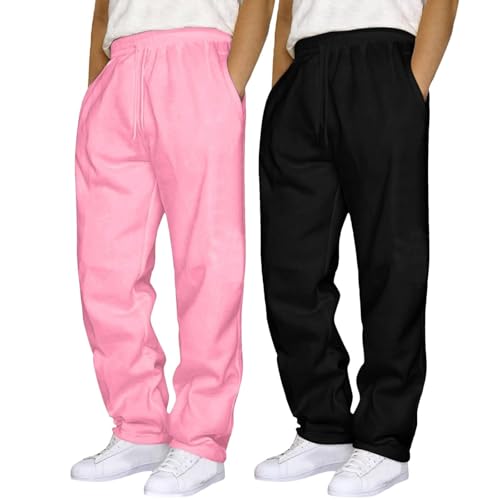 Pantalon de sport avec cordon de serrage et coupe ample 2pcs