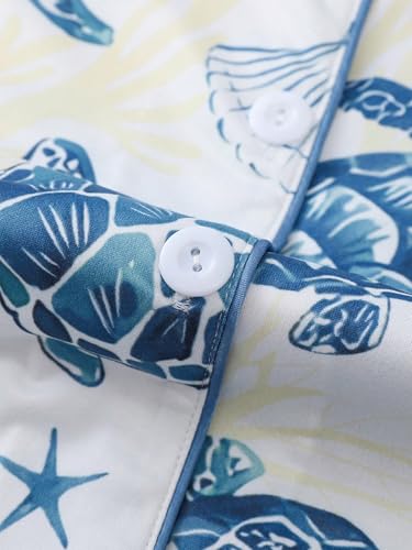 Image of Verdusa Pajamas For Women Set 2 Piece Cute Pjs Sleepwear Lounge Sets | Pj Sets For Woman, Button Down Shirts With Pajama Shorts, Cute Print, Comfy Sets