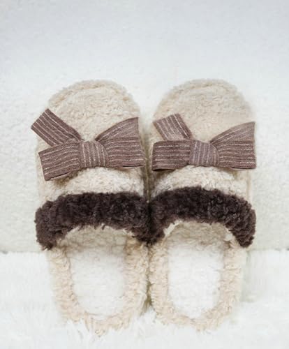 Niction Bow Slippers for Women Soft Indoor and Outdoor Ladies Slippers Comfortable Memory Foam House Shoes Slip on fluffy Slippers3