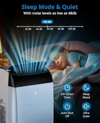 Image of Garvee 14K BTU 3-in-1 Portable AC with Remote & Window Kit 750 sqft Room | Portable Air Conditioner with Cooling, Dehumidifier, Fan, Follow Me, 24-Hour Timer