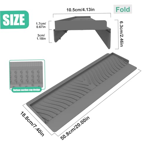Protector de salpicaduras para fregadero de 20" de silicona: adiós al agua en la encimera 4