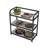 Carrito utilitario, carrito de servicio de 3 niveles, carrito de cocina industrial resistente y salón de belleza para restaurantes y bares