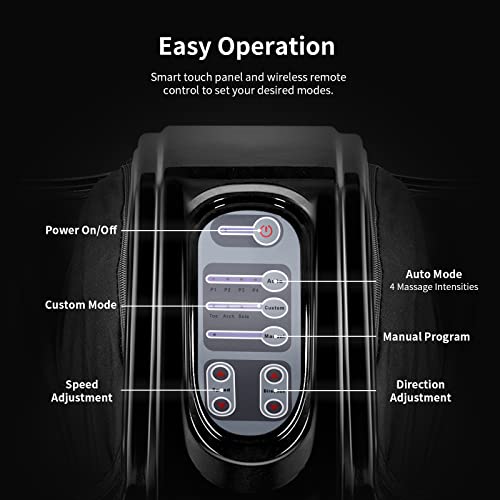 Image of Giantex Shiatsu Foot Massager Machine for Feet, Leg Calf Ankle, Relieve Pain Spa Gift Deep Kneading Rolling Massage, Electric Shiatsu Foot Massager w /Remote, 4 Modes, Black