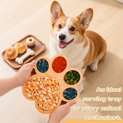 Tablero de Servir de Bambú con Forma de Pata y Hueso, 4 Piezas, Ideal para Aperitivos, Quesos, Dulces o Decoración, Regalo para Fiestas Temáticas de Mascotas miniatura 4