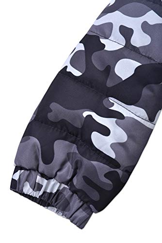 Image of Arctic Quest Boys' Bib Snow Pants and Ski Jacket Water-Resistant Snowsuit For Kids Winter Hooded Jacket, Black Grey Camo, 4