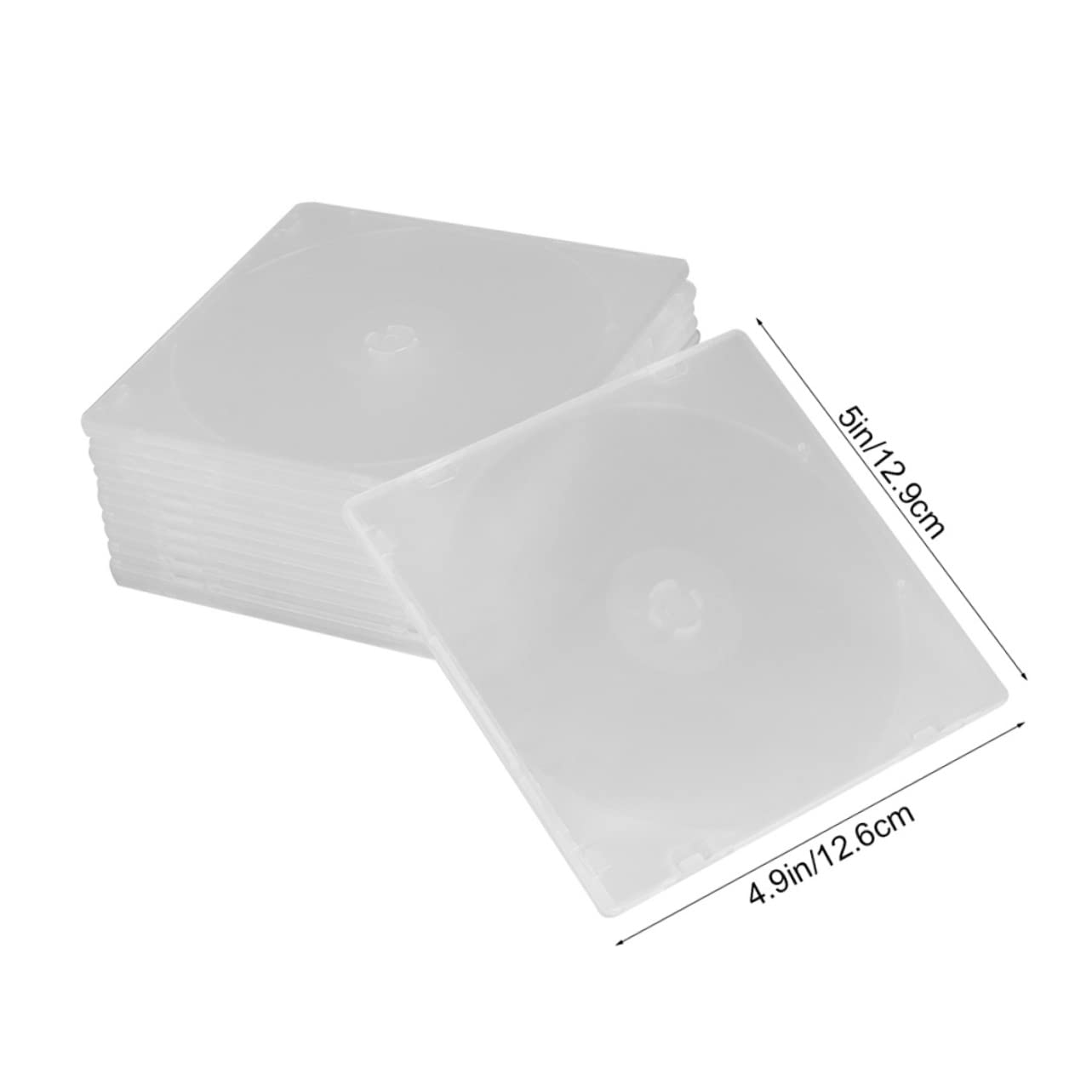 SOLUSTRE 20Pcs Clear CD DVD Storage Case Protective Box with Built Tray for Organizing and Transporting Discs and Lightweight Design