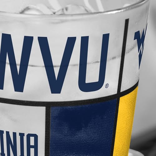 Image of Logo Brands NCAA oz Stained Glass Pint Glass - 3D Embossed Logo & Bold Team Colors - Durable Sports Fan Beer Glass for Home, Bar & Tailgates