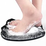 OUMDON Shower Foot Scrubber, Foot Massager Mat with Suction Cups, Improve Foot Circulation & Soothes Tired Achy Feet, Foot Care Exfoliates & Massages Your Feet Without Bending (Black)