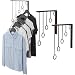 MyGift Set of 3 Wall-Mounted Brown Metal 5-Level Ring Garment Display Racks