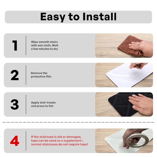 La mejor selección de Alfombras de escalera los mejores 5. 27 Alfombras de escalera marca Gmonby (3)