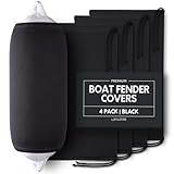 Byllstore Boat Fender Covers | Several Size Options Available | Black & Navy Blue | 1, 2 & 4-Pack | Polyester (4-Pack, Black, 8″ x 22″)