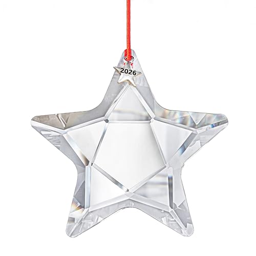 H&D HYALINE & DORA 2026 Annual Edition Crystal Star Ornaments 2.5 Inch Star Ornaments for Valentines Day Decoration Clear Glass Ornament Spring Wedding Party Gifts