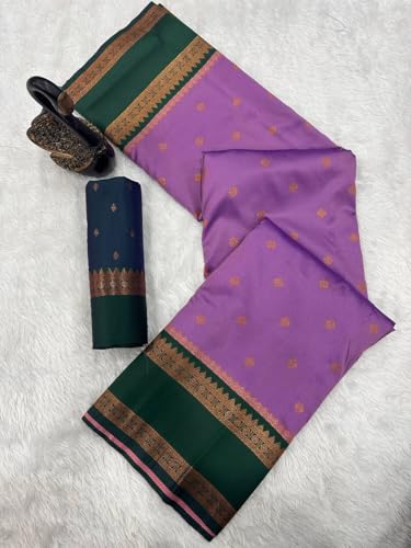 Image of Dharmavaram Pattu Paithani Saree Pure Silk Zari Weaving Floral Border Rich Pallu With Blouse Piece