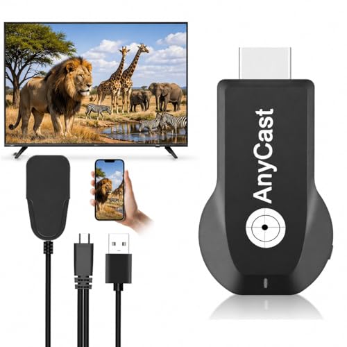 Image of Wireless Display Adapter, 1080P HDMI Dongle Screen Mirroring Receiver with 2.4GHz 5GHz WiFi Display for iPhone, Mac, iOS, Android to TV, Projector, Supports Miracast, Airplay, DLNA