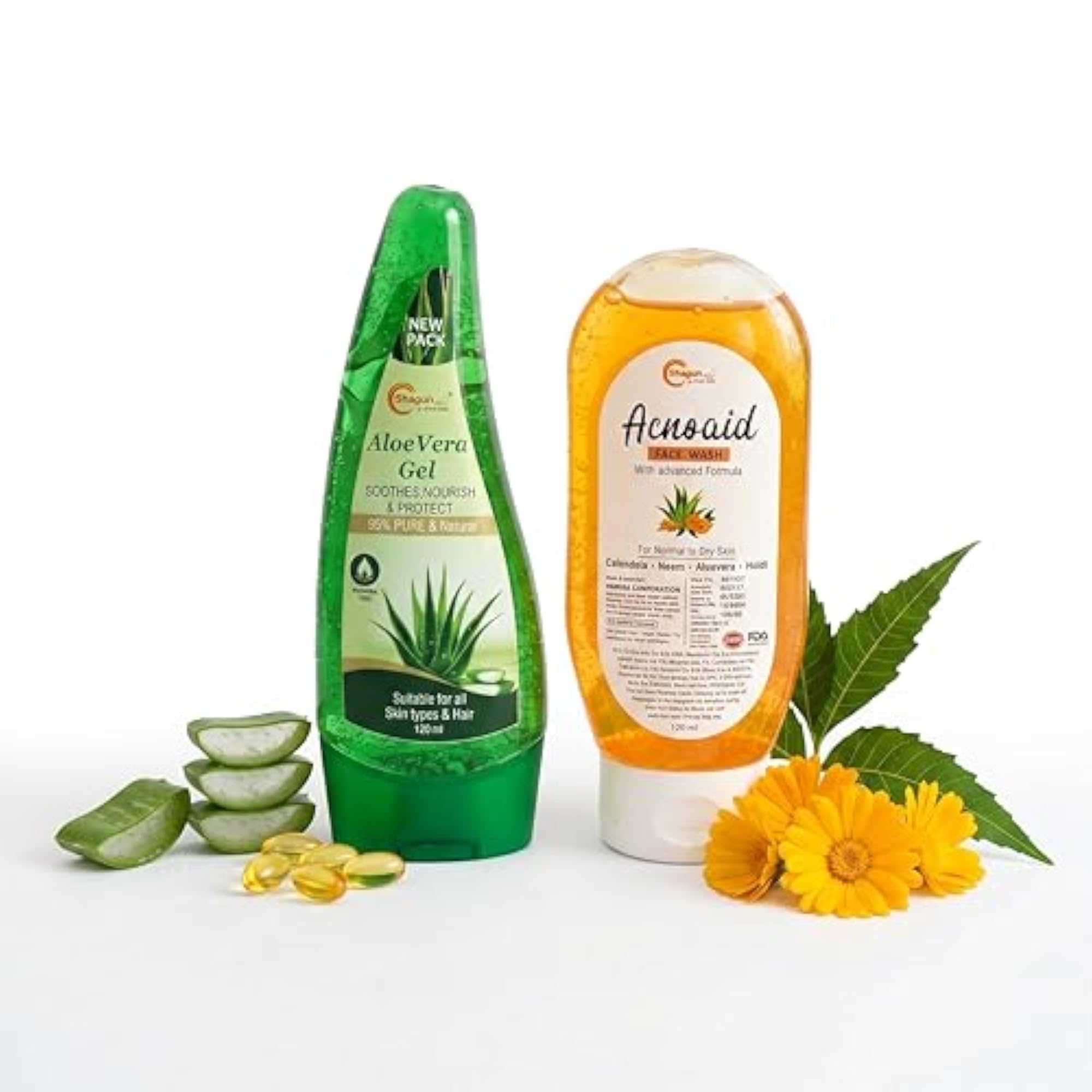 Acnoaid Facewash & Aloe Vera Gel Combo Pack, Vegan Skincare