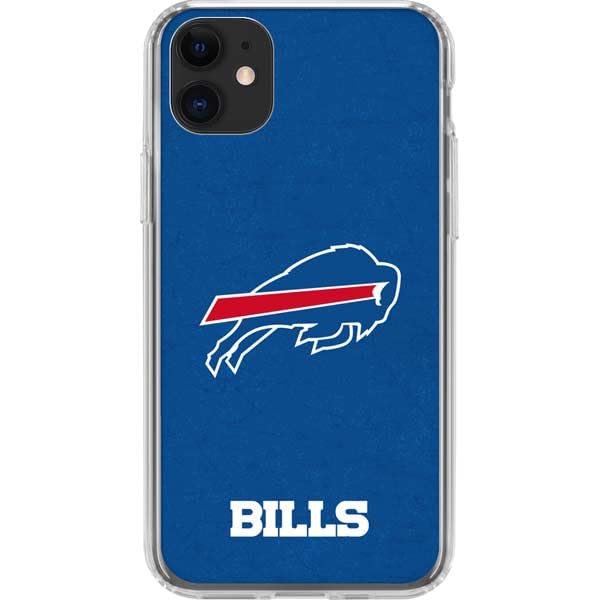 Skinit Clear Phone Case Compatible with iPhone 11 - Officially Licensed NFL Buffalo Bills Distressed Design