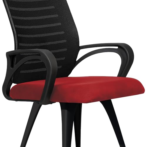 Image of ROSE Elite | 3 Years Brand Warranty | Ergonomic Office Chair, Study, WFH, Revolving, Rolling, Desk, Task, Laptop, Student Chair (Maroon Seat & Black Back, Elite MB Reception)
