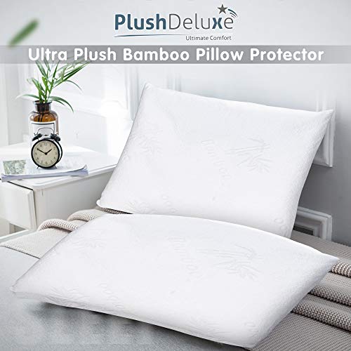Premium Bamboo King Pillow Protector Covers - Waterproof, Allergy, Dust, Bed Bug, And Mite Proof Zippered Protectors - Pillowcase Zipper Cover Allergen Case Pack For Sleep Pillows - Set Of 2 #TOP3