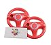 GH 2 Pack Wii Steering Wheel for Mario Kart 8 and Other Nintendo Remote Driving Games, Wii (U) Racing Wheel for Remote Plus Controller - Mario Red (6 Colors Available)