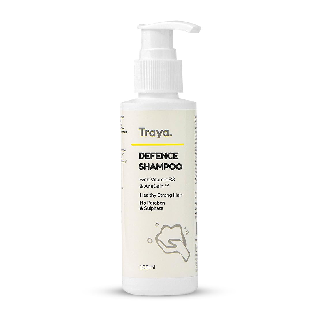 Traya Defence Shampoo | Cleansing Shampoo for Scalp Nourishment & Hair Health | Contains Biotin, Niacinamide, Piroctone Olamine & Anagain | Sulphate & Paraben Free Shampoo For Women & Men |100 ml