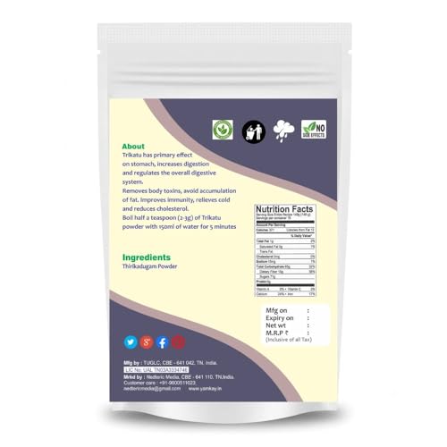 Image of Yamkay Thirikadugam Trikatu Churna Thirukaduga Trikatu Churna Katutraya Churna Powder (500 GM)