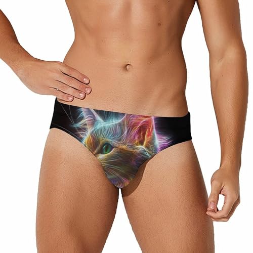 Thunder Cat Colorful Spirit God Men's Swimsuit Bikini Briefs Swim Underwear Stretchy Swimwear