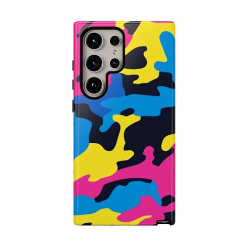 Coque Samsung S24 Ultra camouflage rose fluo rigide antichoc et anti-rayures