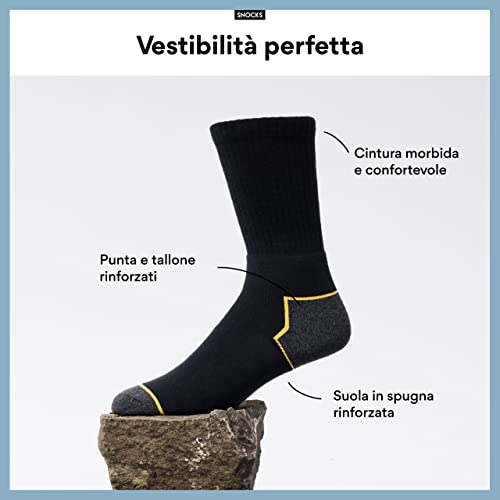 Snocks Calzini da Lavoro Uomo in spugna di cotone