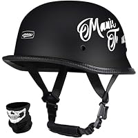 Casco Jet Vintage Tedesco – Faccia Aperta Con Visiera Sole, Omologato ECE/DOT, Leggero 850g, Per Harley E Moto Scooter