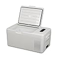 Alpicool S15 Portable Freezer, 12 Volt Refrigerator, 18 Quart (16.8 Liter) Fast Cooling 12V Car Fridge -4?~68?, White Car Cooler, 12/24V DC and 100-240V AC for Outdoor, Camping, RV, Truck