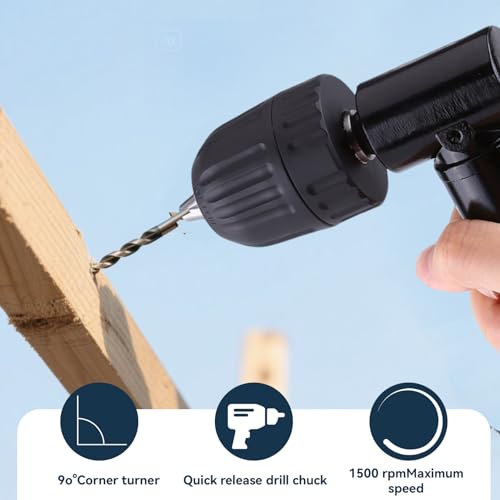 Bohrfutter Adapter 90 Grad, 0.8-10 mm Schnellspann Bohrfutter, Winkelbohraufsatz 90 Grad Rechter Winkel Bohren Adapter, Winkelbohr Vorsatz 90-Grad-Bohrverlängerung Rechtwinkelbohrer Steckdosenaufsatz