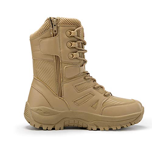 Men's Tactical Military Work Boots Side Zipper Lightweight Outdoor Motorcycle Boots Waterproof Combat Army Boots for Men2