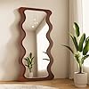   Wavy-Mirror-65-x-24-Wood-Frame-Full-Length-Mirror-Floor-Mirror-Irregular-Wall-Mirror-Hanging-or-Leaning-Against-Wall-for-Bedroom