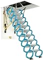 Alloy Attic Access Ladder Concertina Loft Ladder Alloy Folding Attic Stairspull Down Attic Ladder Non-Slip Steps Telescoping Ladder Indoor Hidden Ladder (B 80x100cm/31.5x39in)