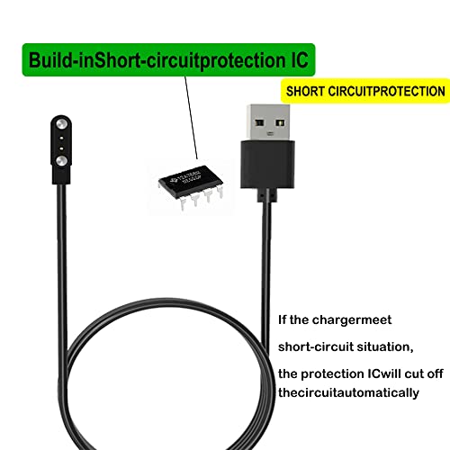 Ładowarka kompatybilna z P22 of Donerton, Popglory, CanMixs, Kalinco 1,4 cala smartwatch i AGPTEK LW31 1,69 cala [1 sztuka] kabel USB do ładowania i smartwatcha akcesoria