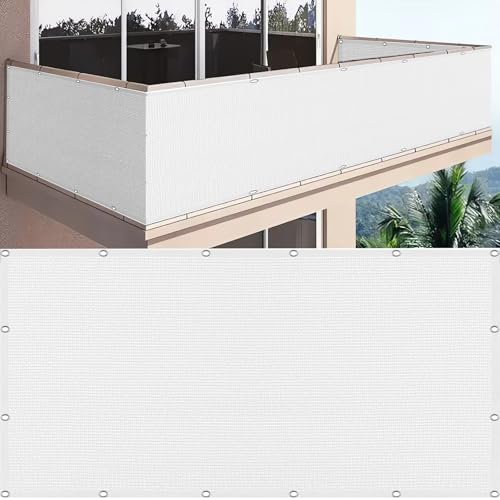 SDLLG Filet Brise-Vue en polyéthylène Haute densité - 1m * 6m - 180 g/m² - Résistant aux intempéries - pour Jardin, Balcon, Terrain de Sport-Blanc