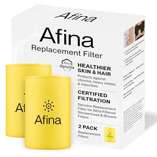 Image of Afina Replacement Filter 2 Pack for Afina Filtered Showerhead & Shower Filter - Reduces Dry Itchy Skin, Dandruff, Eczema, and Dramatically Improves The Condition of Your Skin and Hair