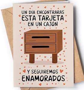 Tarjeta de Aniversario para Hombre, Mujer - Tarjeta de Aniversario Graciosa para Marido, Novio, Novia - Tarjeta de San Valentín para Pareja - Regalo de Feliz Aniversario para él o ella - EU 45