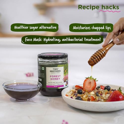 Image of Two Brothers Organic Farms Forest Honey (350G) | Raw, Pure & Unprocessed | 100% Natural, Wild, and Unfiltered Honey | Freshly-Sourced | Apis Cerana Honey from Indigenous Bees of the Ratnagiri Forests