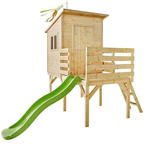 Cabane avec Toboggan en Bois sur pilotis pour Enfants - Portland
