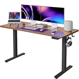 FEZIBO Electric Standing Desk, 55 x 24 Inches Height Adjustable Table, Ergonomic Home Office Furniture with Splice Board…