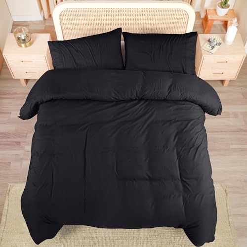 Utopia Bedding Double Duvet Cover Set – Duvet Cover with Ruched Hem Pillow Cases – Soft Microfiber Polyester – Decorative Duvet Set (Black) - Cosy Home Interiors Utopia Bedding Double Duvet Cover Set – Duvet Cover with Ruched Hem Pillow Cases – Soft Microfiber Polyester – Decorative Duvet Set (Black) - Image 8