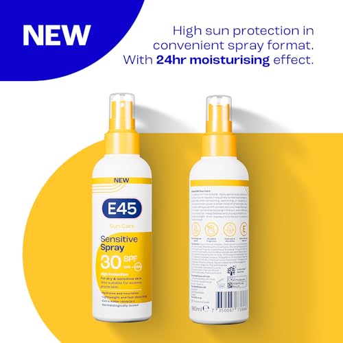 E45 Sunscreen Spray for Sensitive Skin SPF 30 - Hydrating Sun Protection with high UVA and UVB - Instantly Moisturising for Dry Skin, Sensitive Skin and Eczema Prone Skin - 180 ml - Image 3