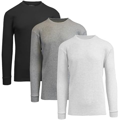 Galaxy by Harvic Men's Long Sleeve Waffle Thermal Shirt 3-Pack Cover
