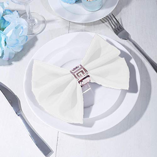 Cloth Napkins Set Of 6 -100 % Cotton Dinner Napkins (14 Inch X 14 Inch)- Use In Wedding ,Parties,Gift- White Solid #TOP5