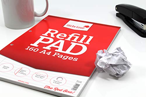 Silvine A4 Refill Pad - Lined With Margin (160 Pages) Single,White - Image 6