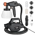 Tilswall Paint Sprayer, 800W HVLP 1200ML/Min Electric Spray Paint Gun with 2.5M Air Hose, 1300ML Detachable Container, 3 Nozzle Sizes & 3 Patterns, Power Painter for Furniture, Cabinet (Dark Gray)